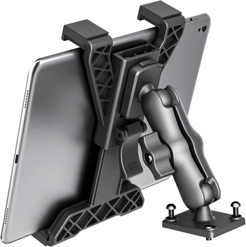 OHLPRO Heavy Duty Drill Base Tablet Holder Car Mount Dashboard for 7" - 11.5" Tablets, iPad/iPad Mini Samsung Galaxy, Multi-Angle, Industrial, Black - Image 1